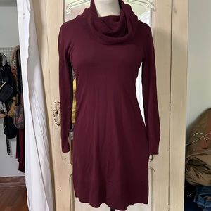 Loft, cranberry sweater dress, size petite small